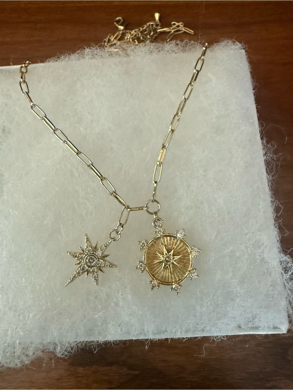 New in Box, Jennifer Miller  Starburst Compass Pendant Necklace